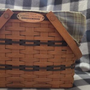 Longaberger Tan and Brown Woven Basket